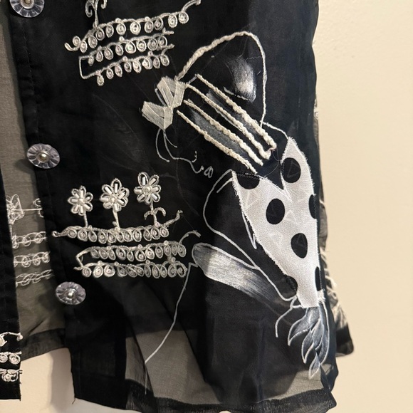 Sandy Starkman Women’s Silk Jacket Size XS abstract Art To Wear Mixed Textile - Picture 6 of 9